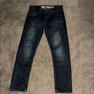 Classic Blue Straight Leg Jeans with Natural Fading